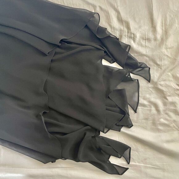 Vtg 90s Whimsygoth Cocktail Dress Fairycore Goth Black Roses Beading Size M - Picture 7 of 10